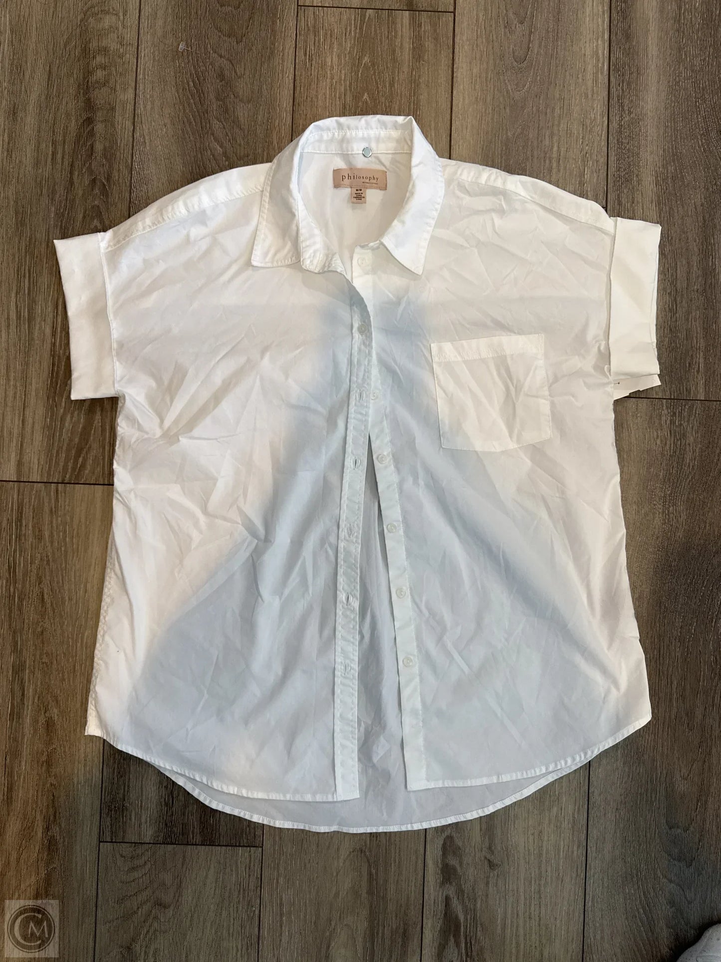 Top Short Sleeve By Philosophy In White, Size: M