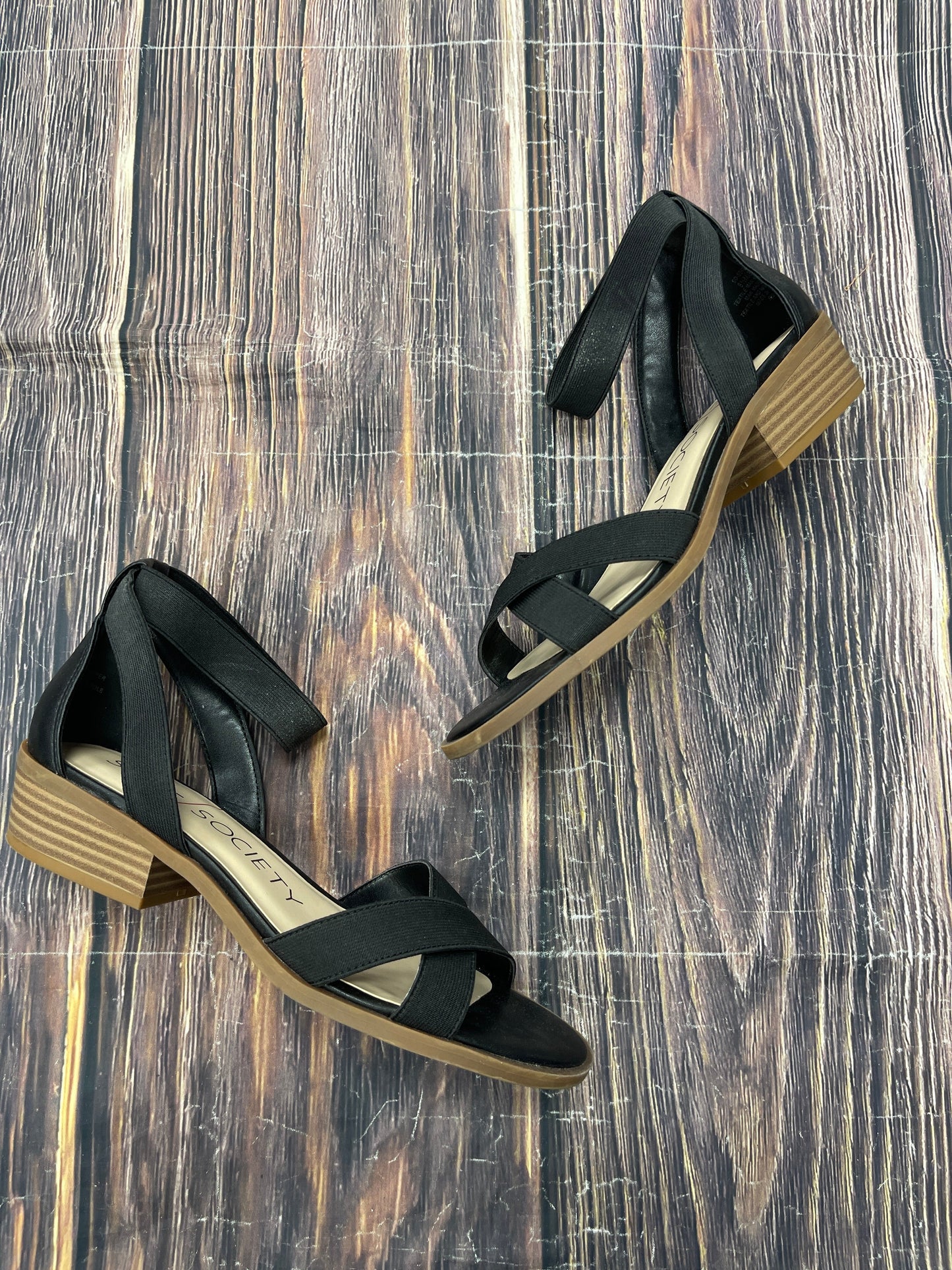 Sandals Heels Block By Sole Society In Black, Size: 8.5