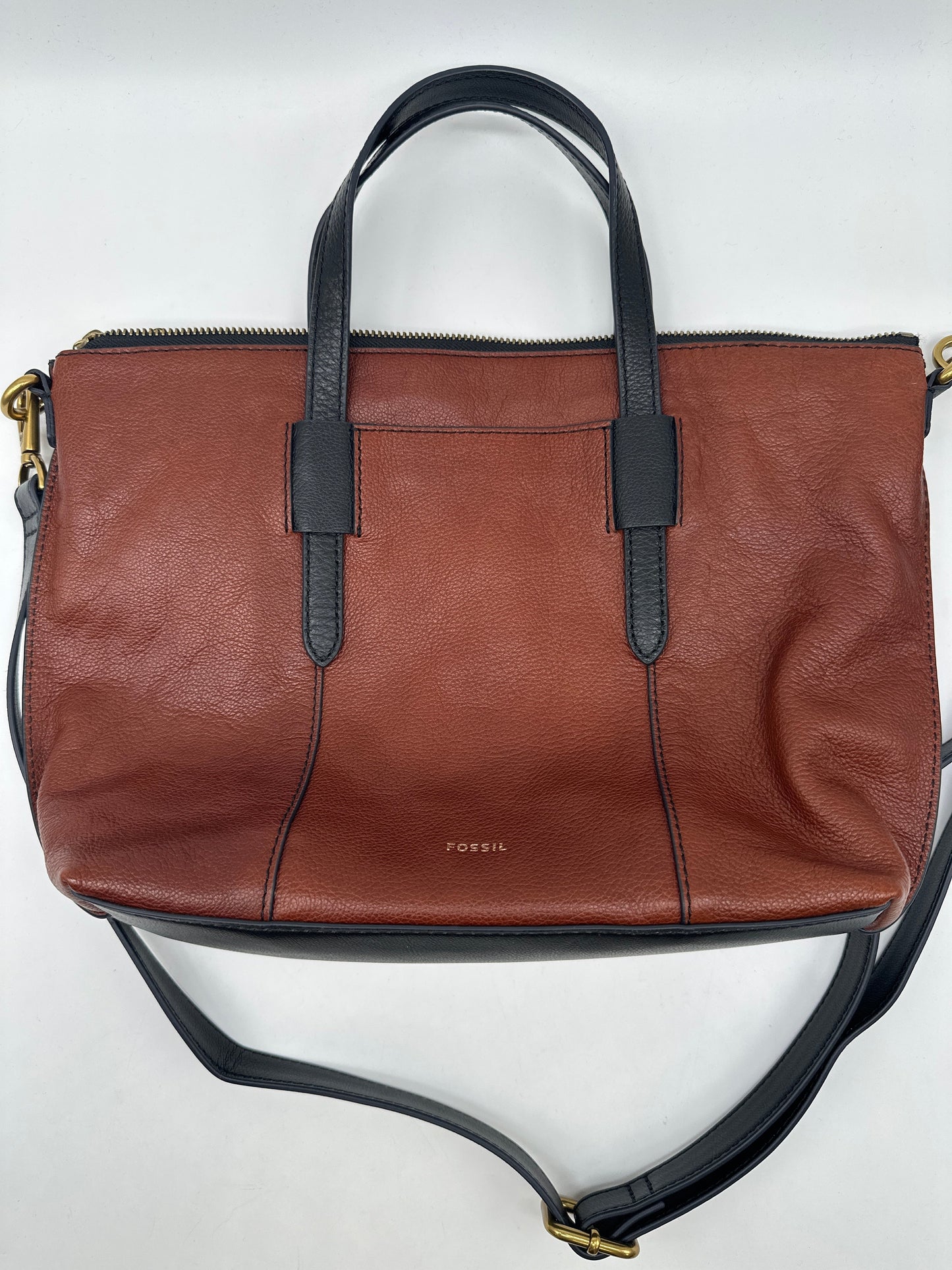 Crossbody Leather By Fossil, Size: Medium