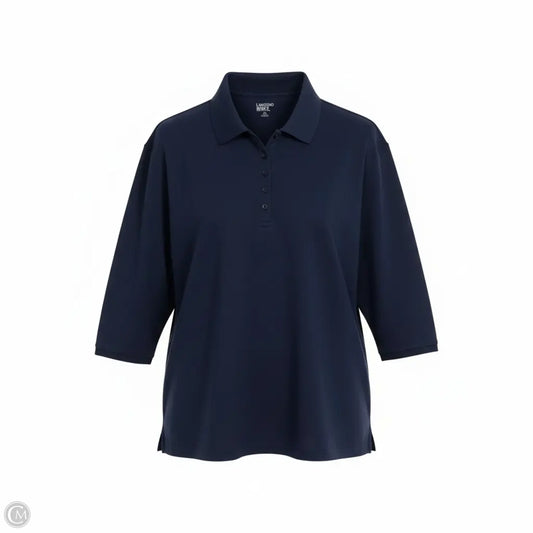 Top 3/4 Sleeve Basic By Lands End In Blue, Size: 2x