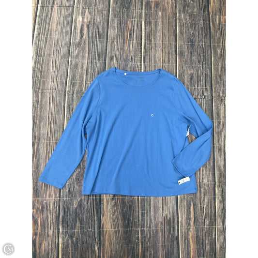 Top Long Sleeve Basic By Talbots In Blue, Size: 3x