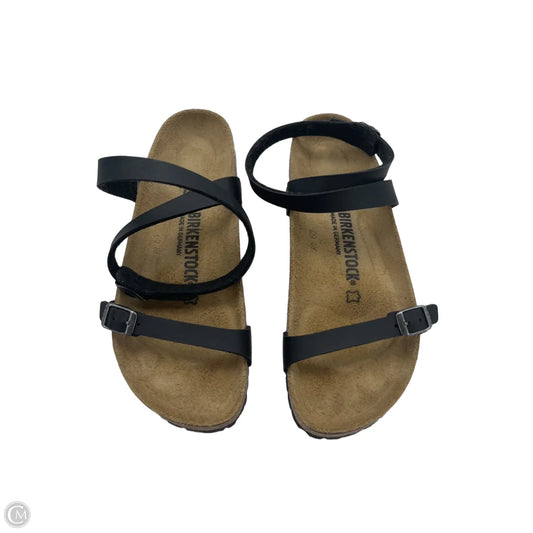 Sandals Flats By Birkenstock In Black, Size: 8