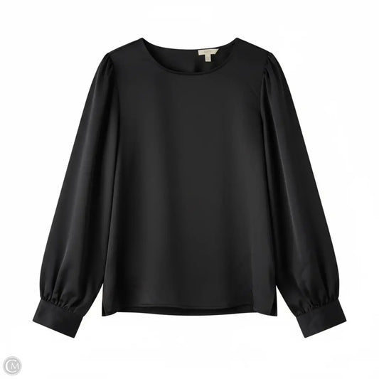 Top Long Sleeve By Loft In Black, Size: L