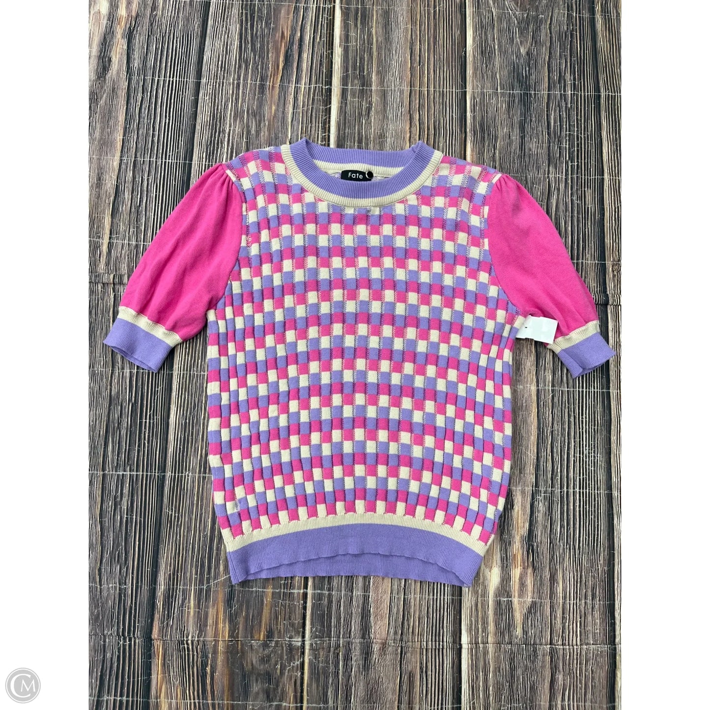 Sweater Short Sleeve By Fate In Pink, Size: L