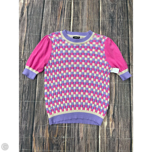 Sweater Short Sleeve By Fate In Pink, Size: L