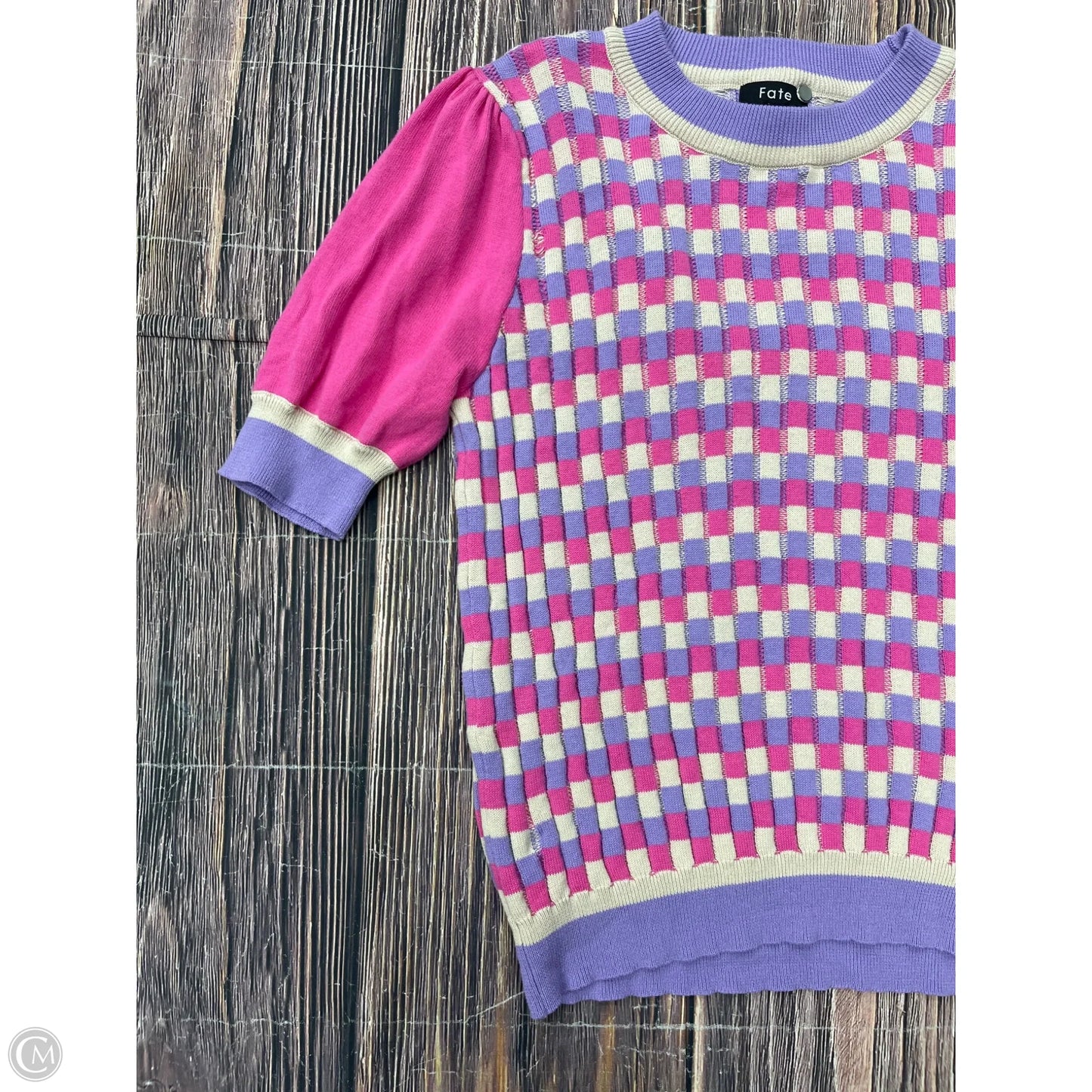 Sweater Short Sleeve By Fate In Pink, Size: L