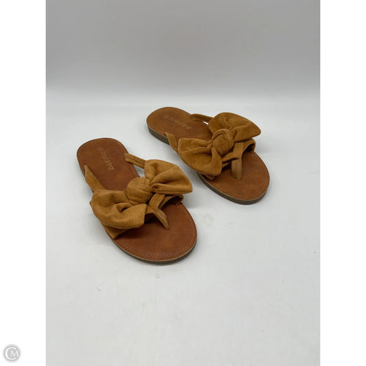 Sandals Flats By Clothes Mentor In Brown, Size: 6