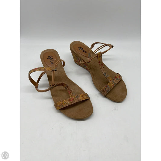 Sandals Heels Wedge By Style And Company In Tan, Size: 7.5