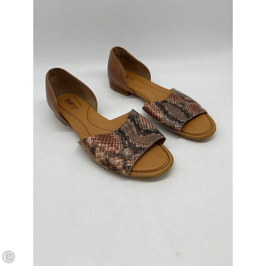 Sandals Flats By Born In Snakeskin Print, Size: 9
