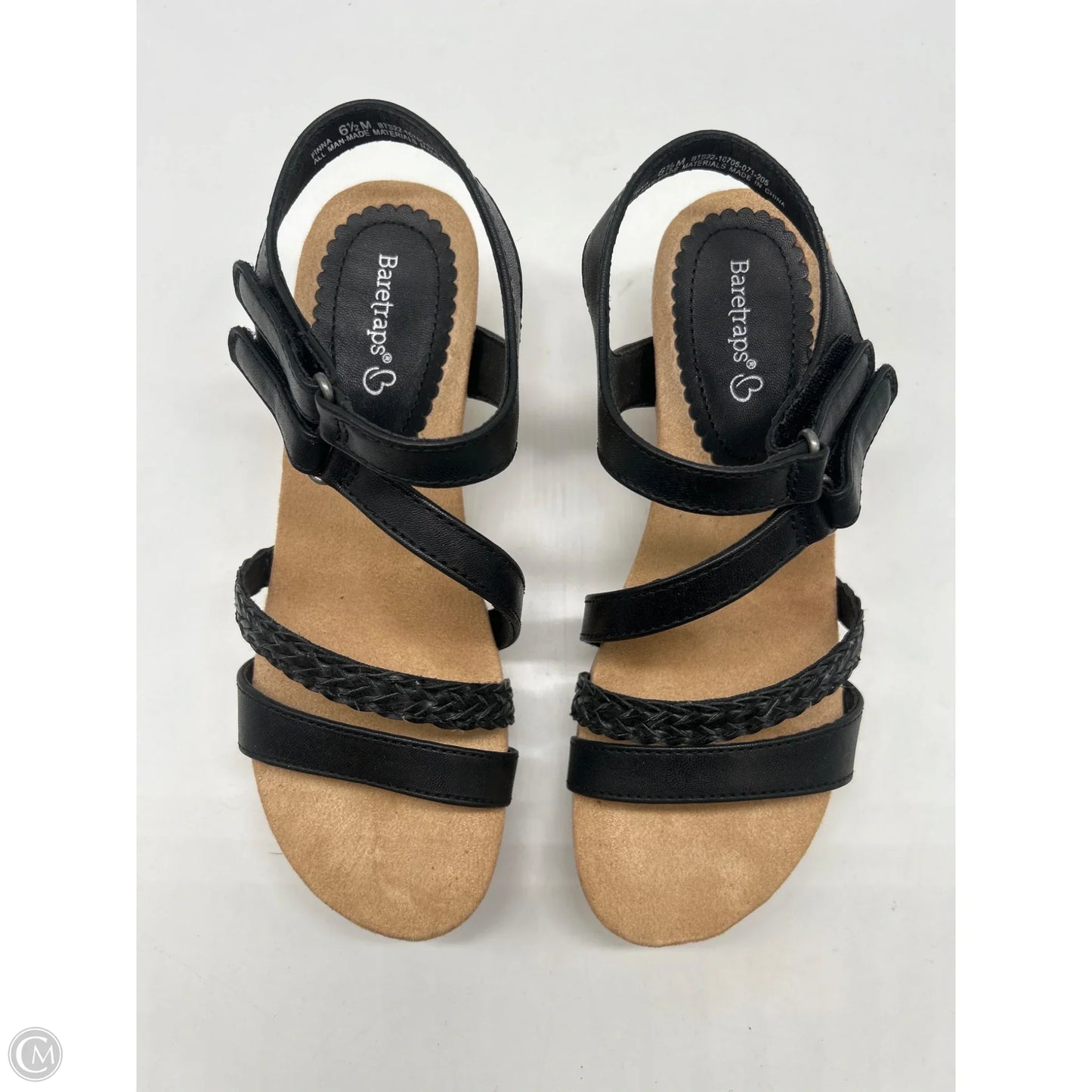 Sandals Heels Wedge By Bare Traps In Black, Size: 6.5