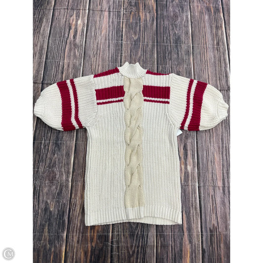 Dress Sweater By Free People In Cream & Pink, Size: M