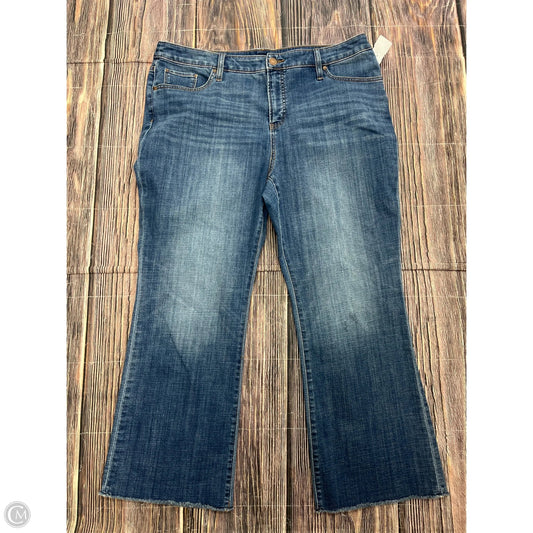 Jeans Flared By Chicos In Blue Denim, Size: 14