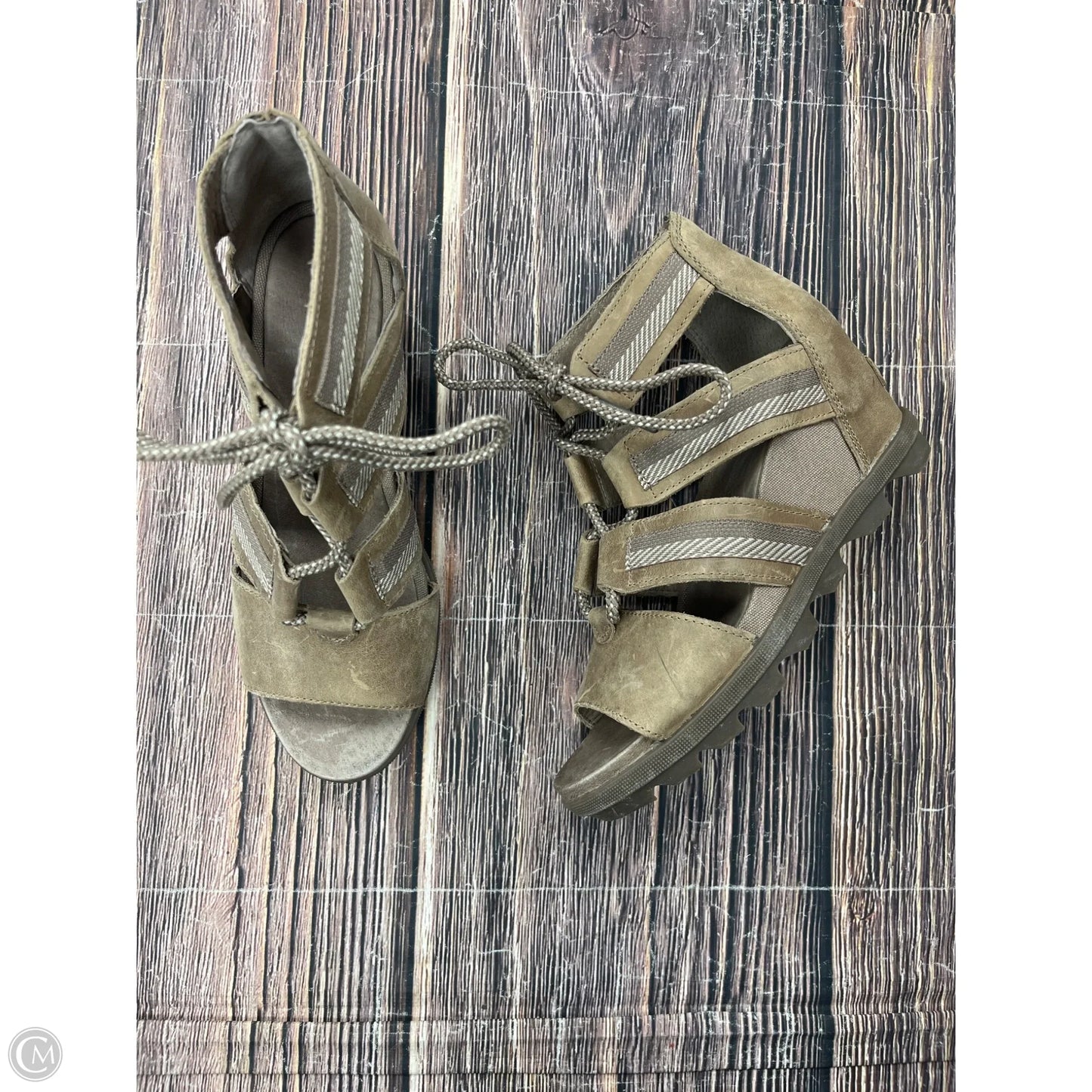 Sandals Heels Wedge By Sorel In Brown, Size: 8