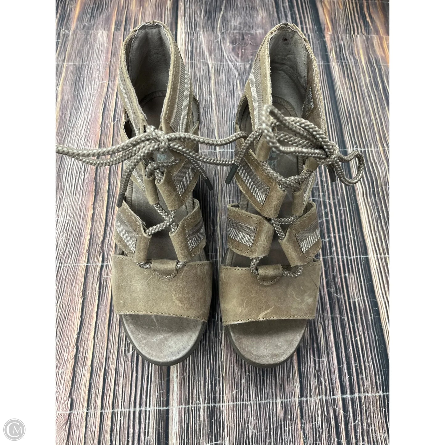 Sandals Heels Wedge By Sorel In Brown, Size: 8