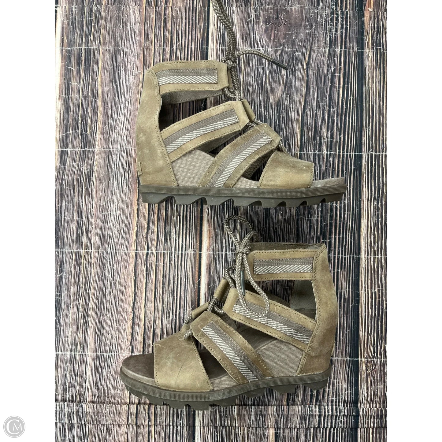 Sandals Heels Wedge By Sorel In Brown, Size: 8