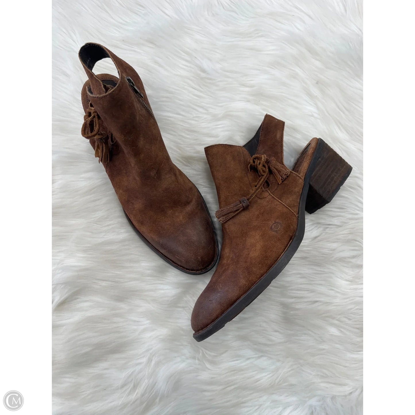 Boots Ankle Heels By Born In Brown, Size: 11