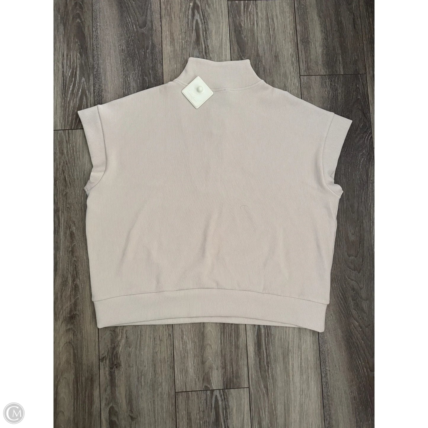 Top Short Sleeve By Zenana In Tan, Size: L