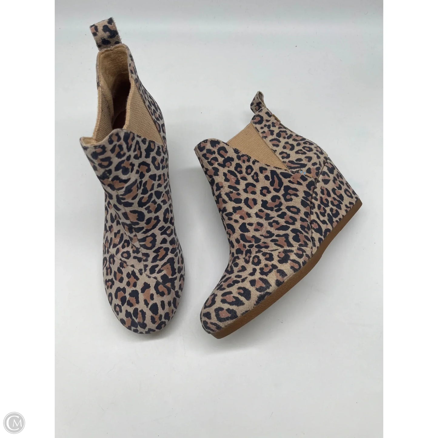 Boots Ankle Heels By Toms In Animal Print, Size: 7.5