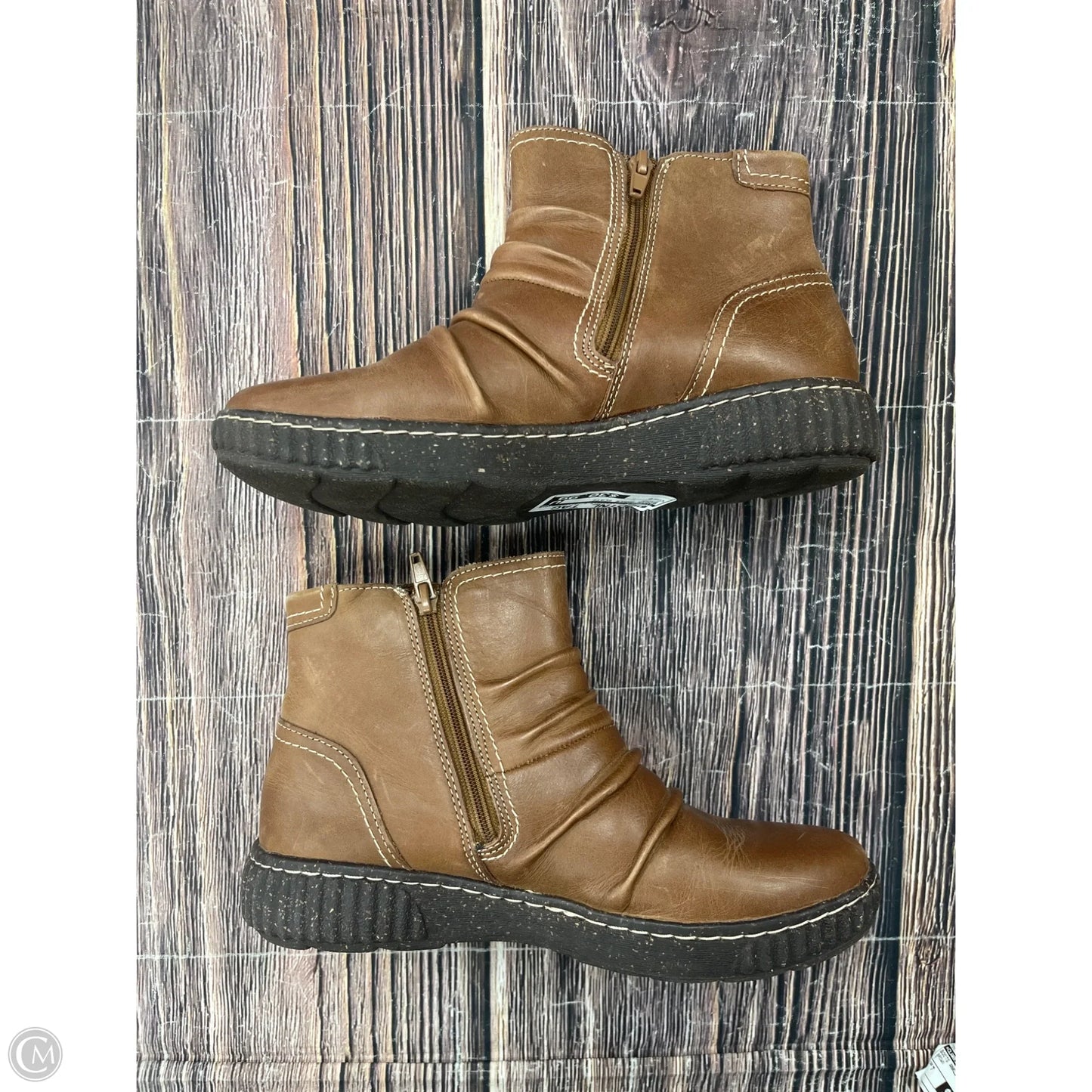 Boots Ankle Flats By Clarks In Brown, Size: 7