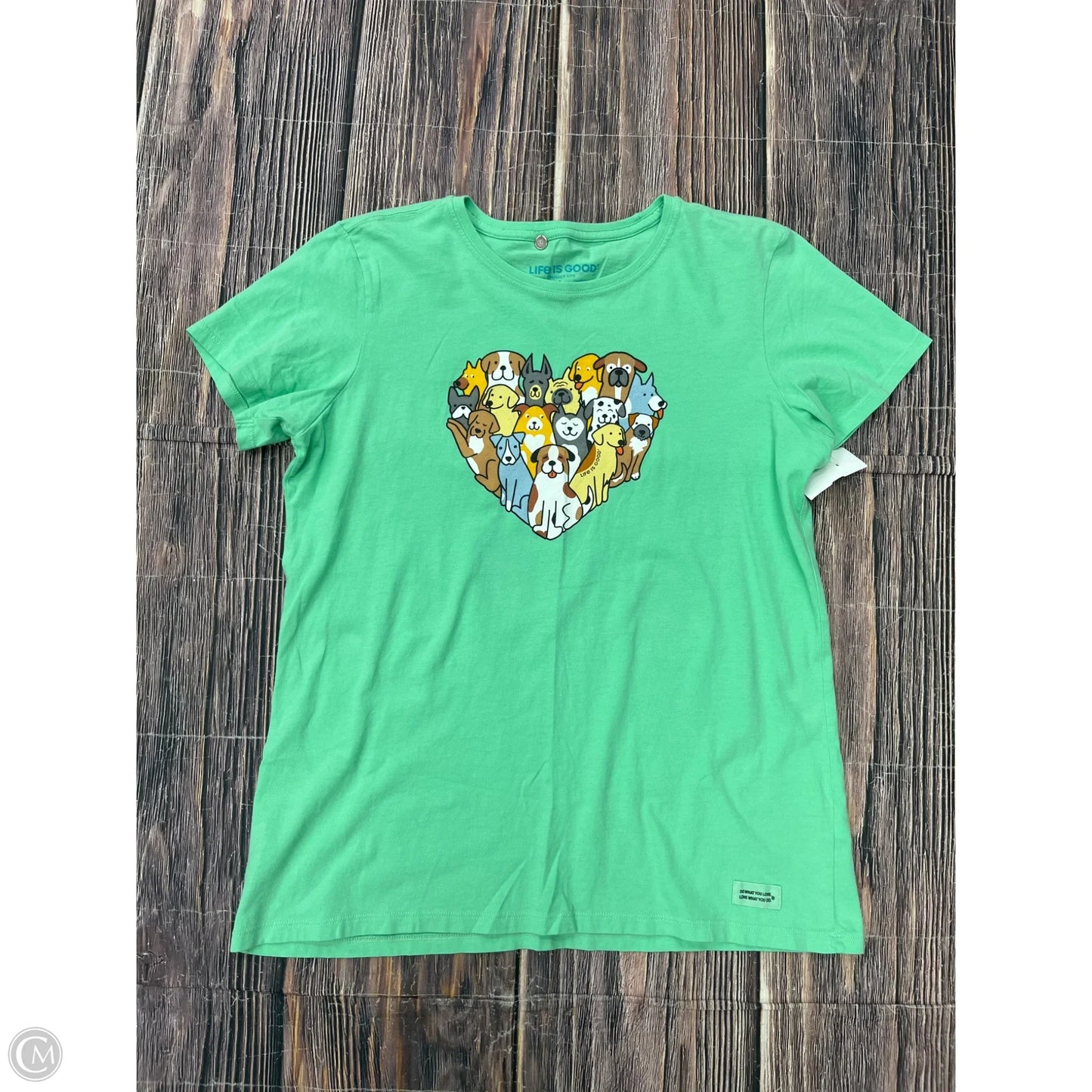 Top Short Sleeve Basic By Life Is Good In Green, Size: L