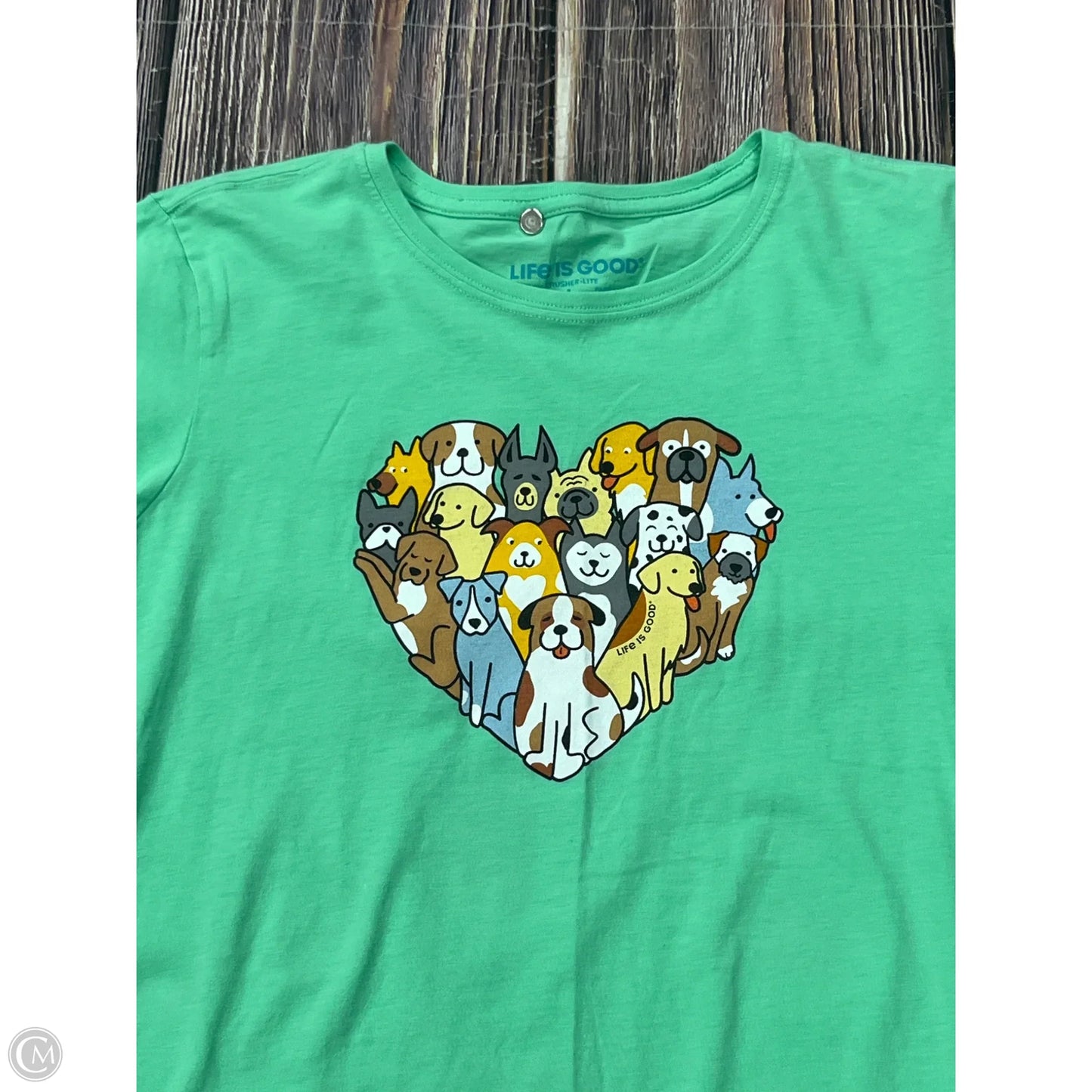 Top Short Sleeve Basic By Life Is Good In Green, Size: L