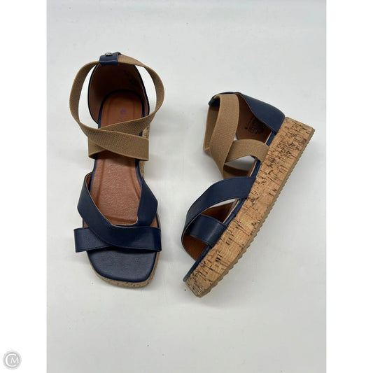 Sandals Heels Platform By Gloria Vanderbilt In Blue, Size: 7