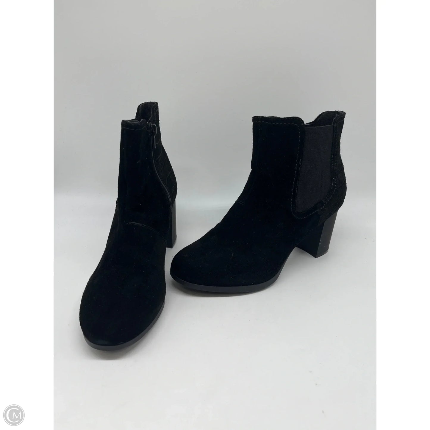 Boots Ankle Heels By Clarks In Black, Size: 8