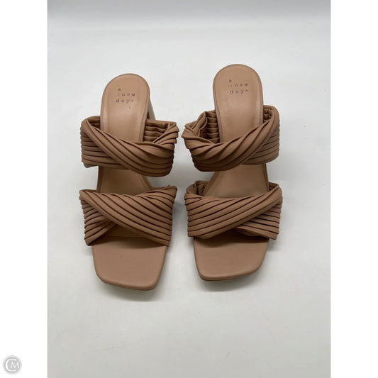 Sandals Heels Block By A New Day In Tan, Size: 8