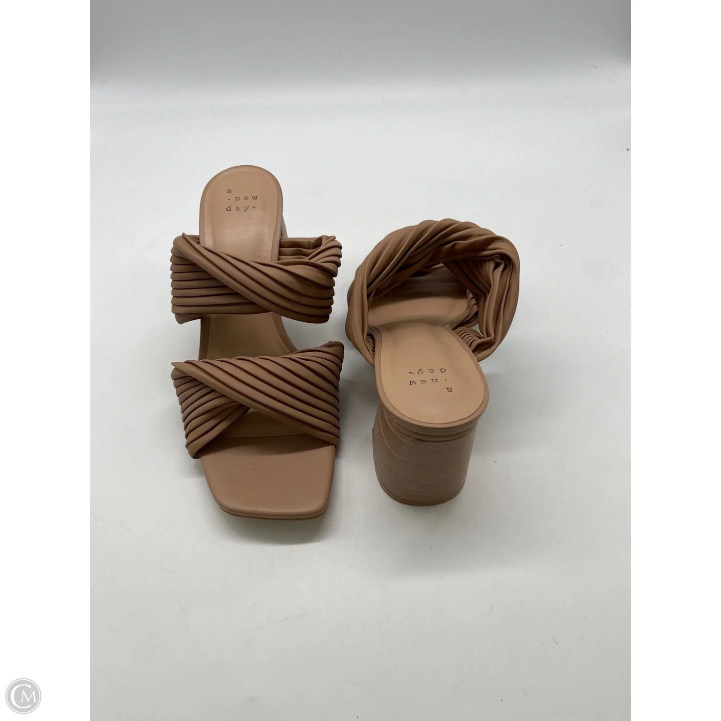 Sandals Heels Block By A New Day In Tan, Size: 8