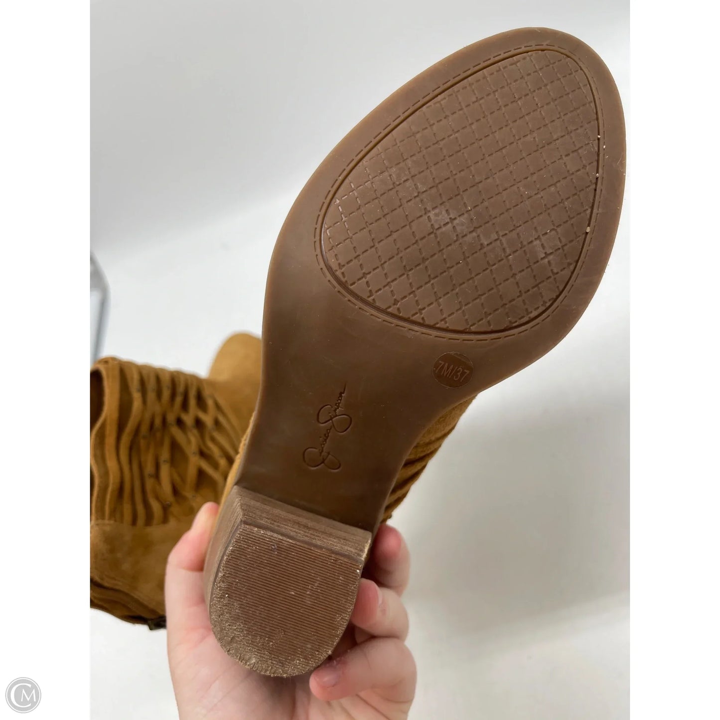 Boots Ankle Heels By Jessica Simpson In Tan, Size: 7