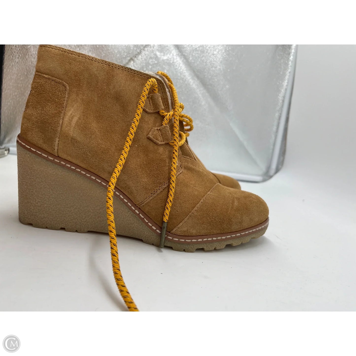 Boots Ankle Heels By Toms In Brown, Size: 7.5