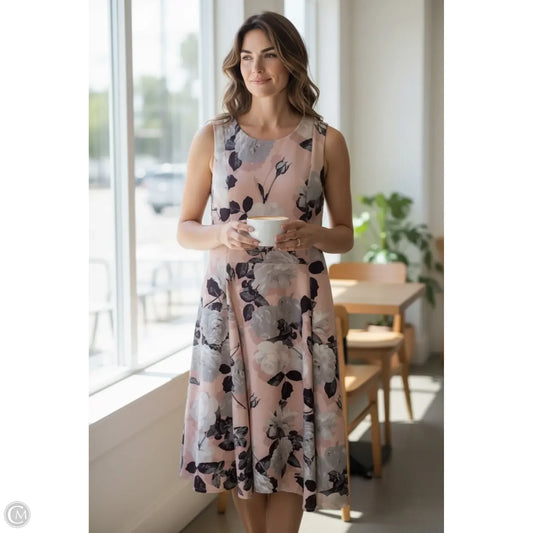 Dress Work By Calvin Klein In Peach, Size: 14