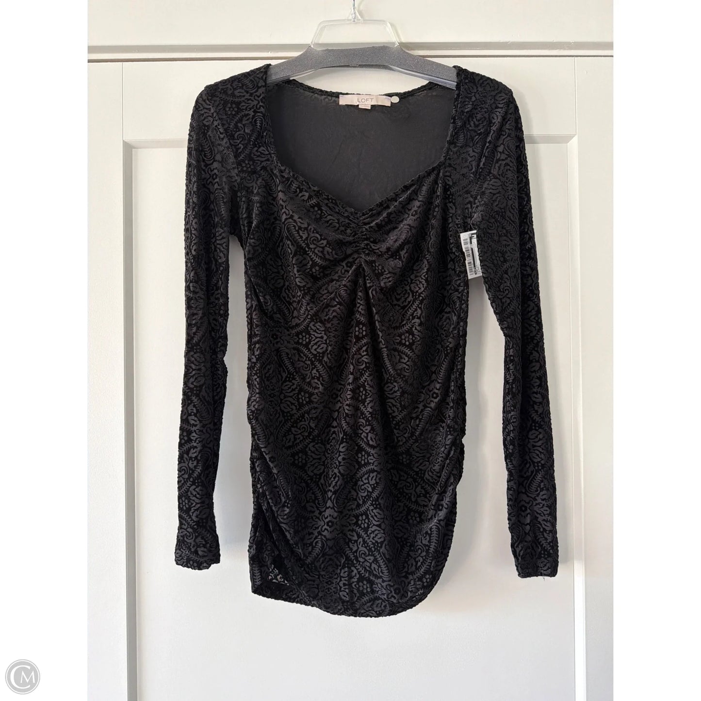 Top Long Sleeve By Loft In Black, Size: M