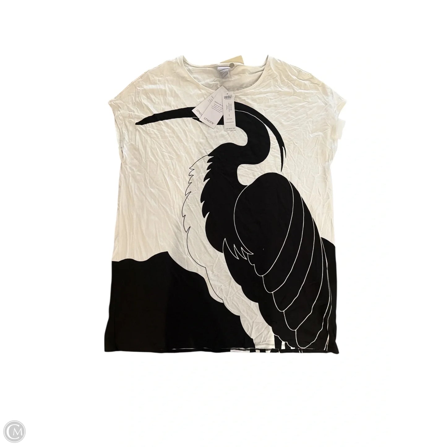 Top Short Sleeve By Chicos In White, Size: M