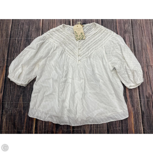 Top Short Sleeve By Clothes Mentor In White, Size: M