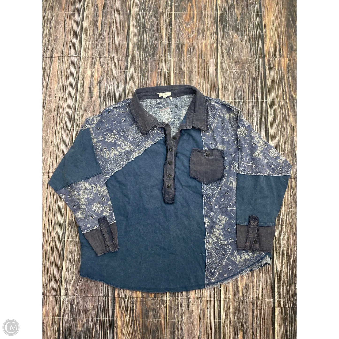 Top Long Sleeve By Oli & Hali In Blue, Size: Xl