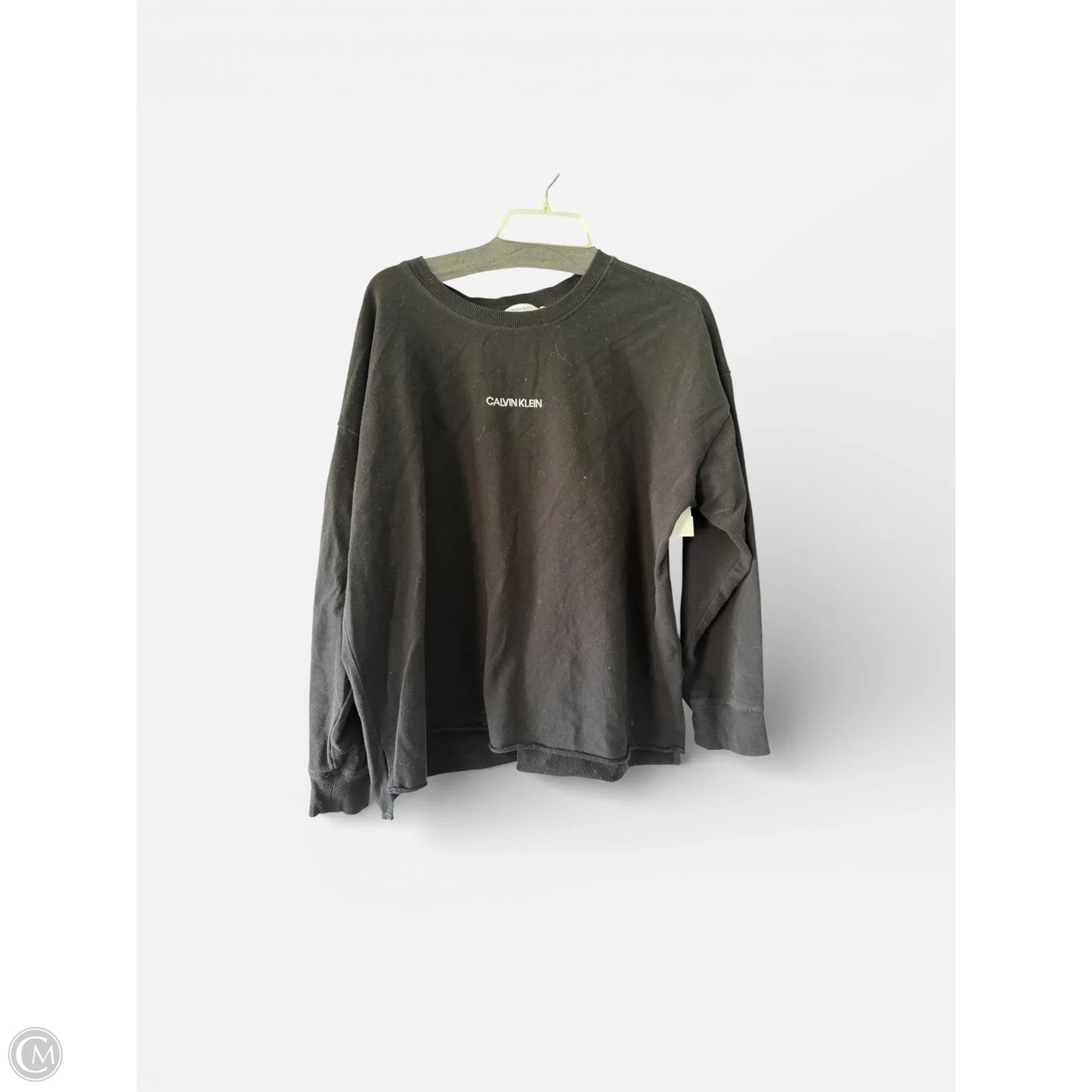 Top Long Sleeve By Calvin Klein In Black, Size: L