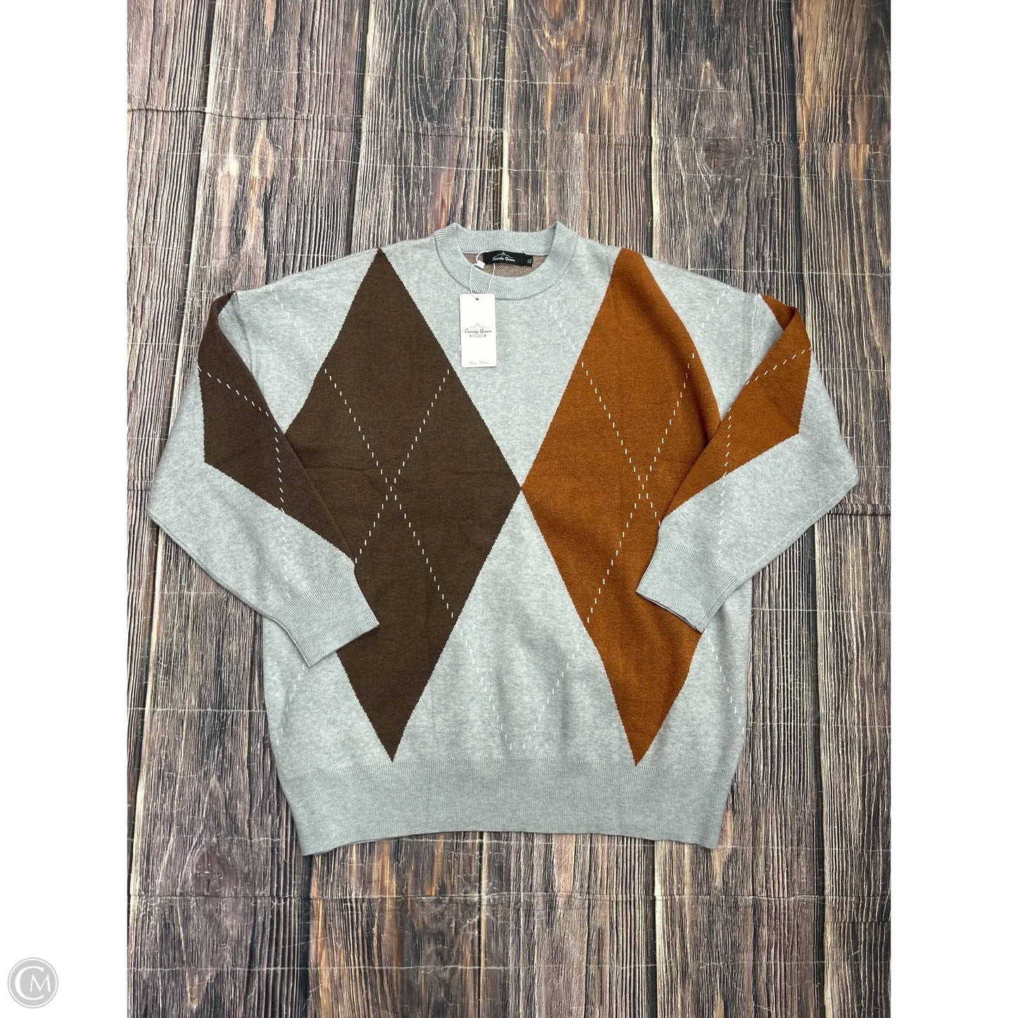 Sweater By Trendy Queen In Grey, Size: Xl