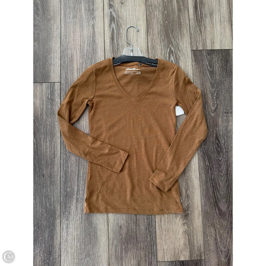 Top Long Sleeve Basic By Eddie Bauer In Brown, Size: Xs