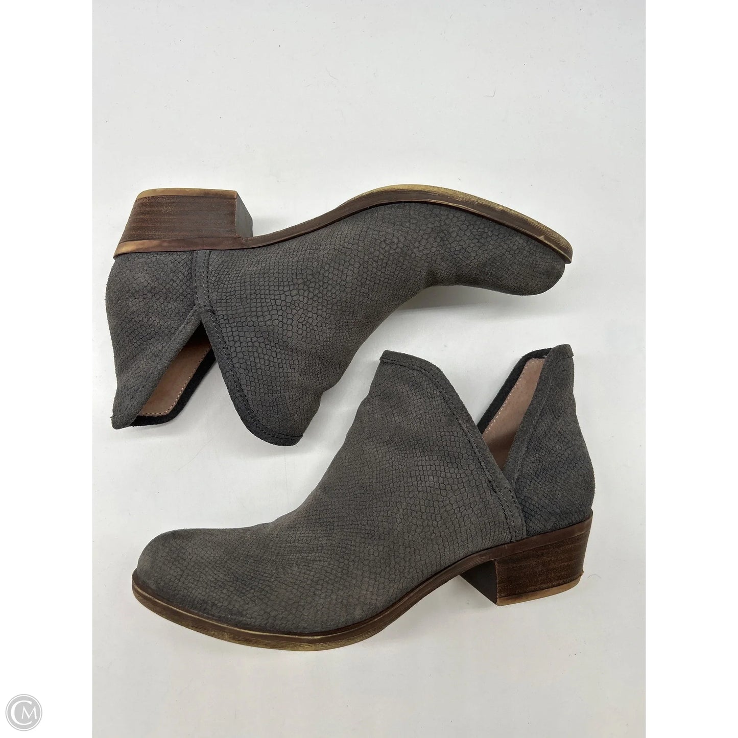 Boots Ankle Heels By Lucky Brand In Grey, Size: 7.5