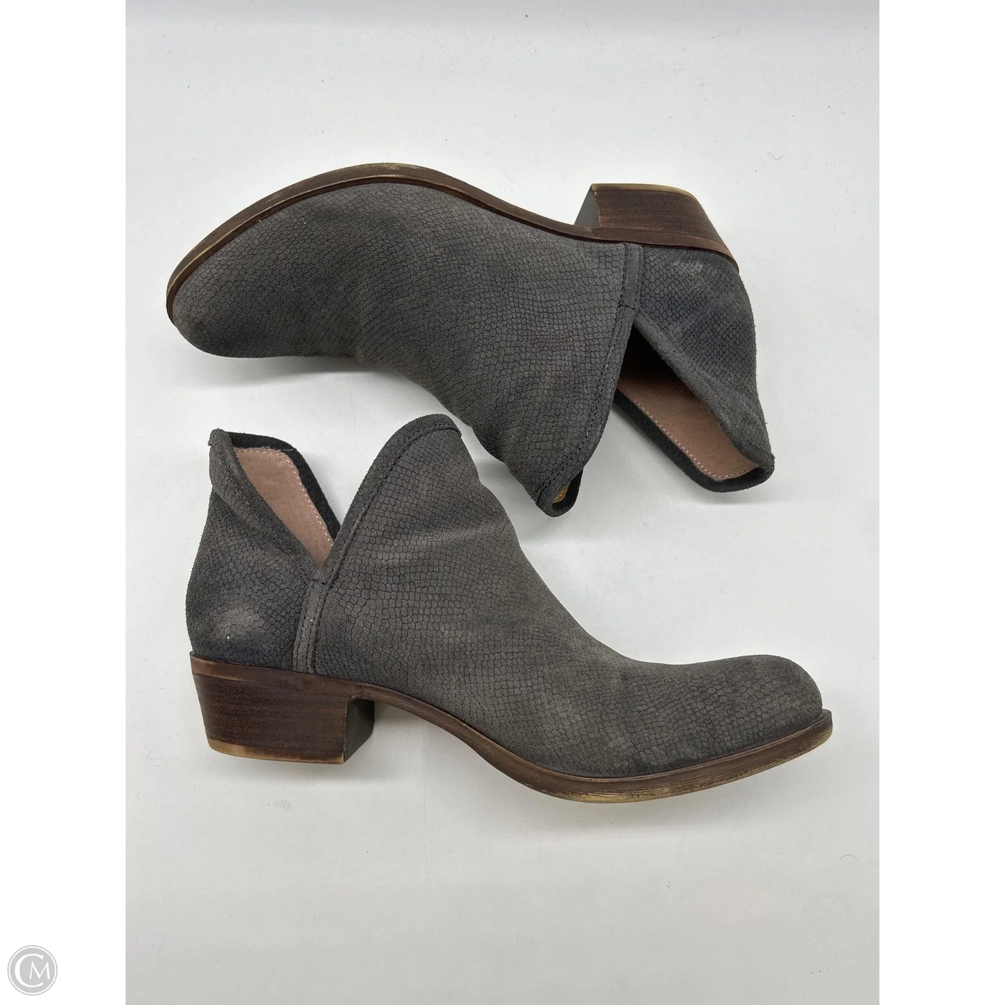 Boots Ankle Heels By Lucky Brand In Grey, Size: 7.5