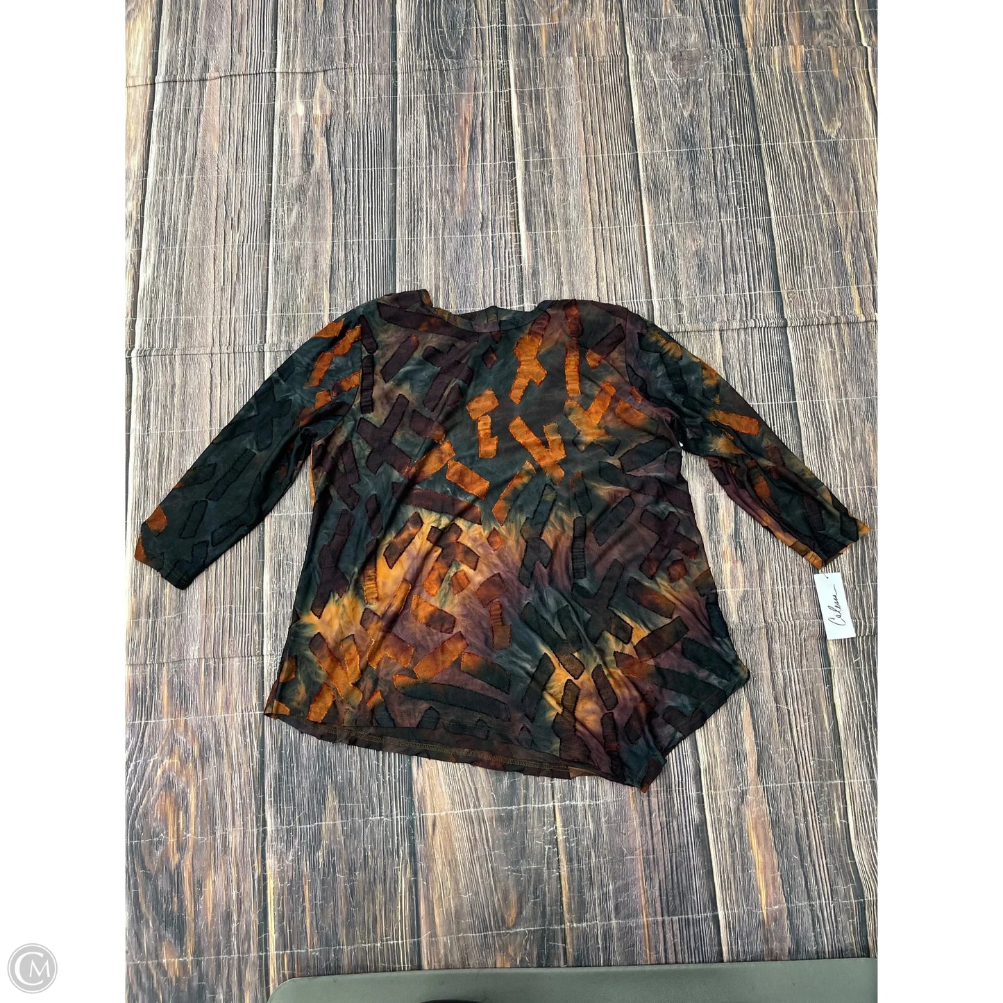 Top 3/4 Sleeve By Calessa In Orange, Size: Xl