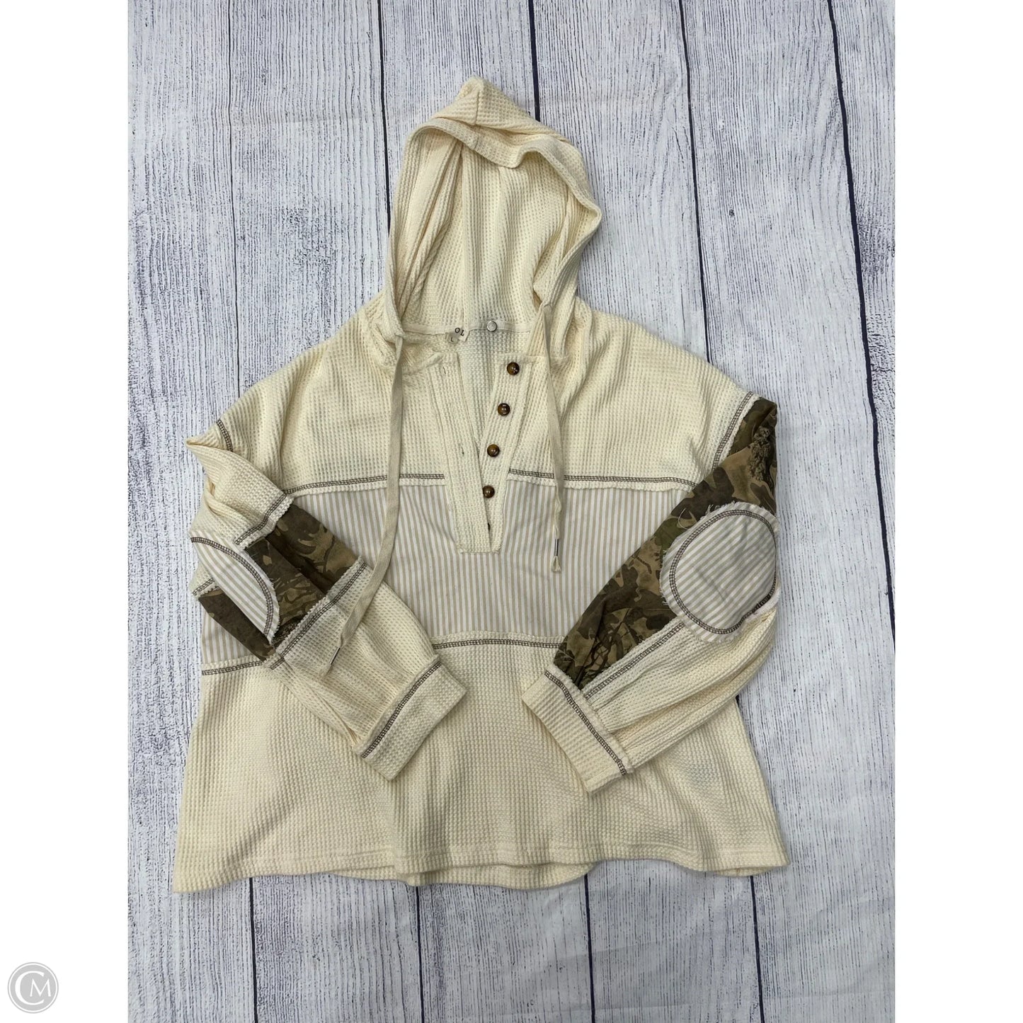 Sweatshirt Hoodie By Pol In Yellow, Size: L