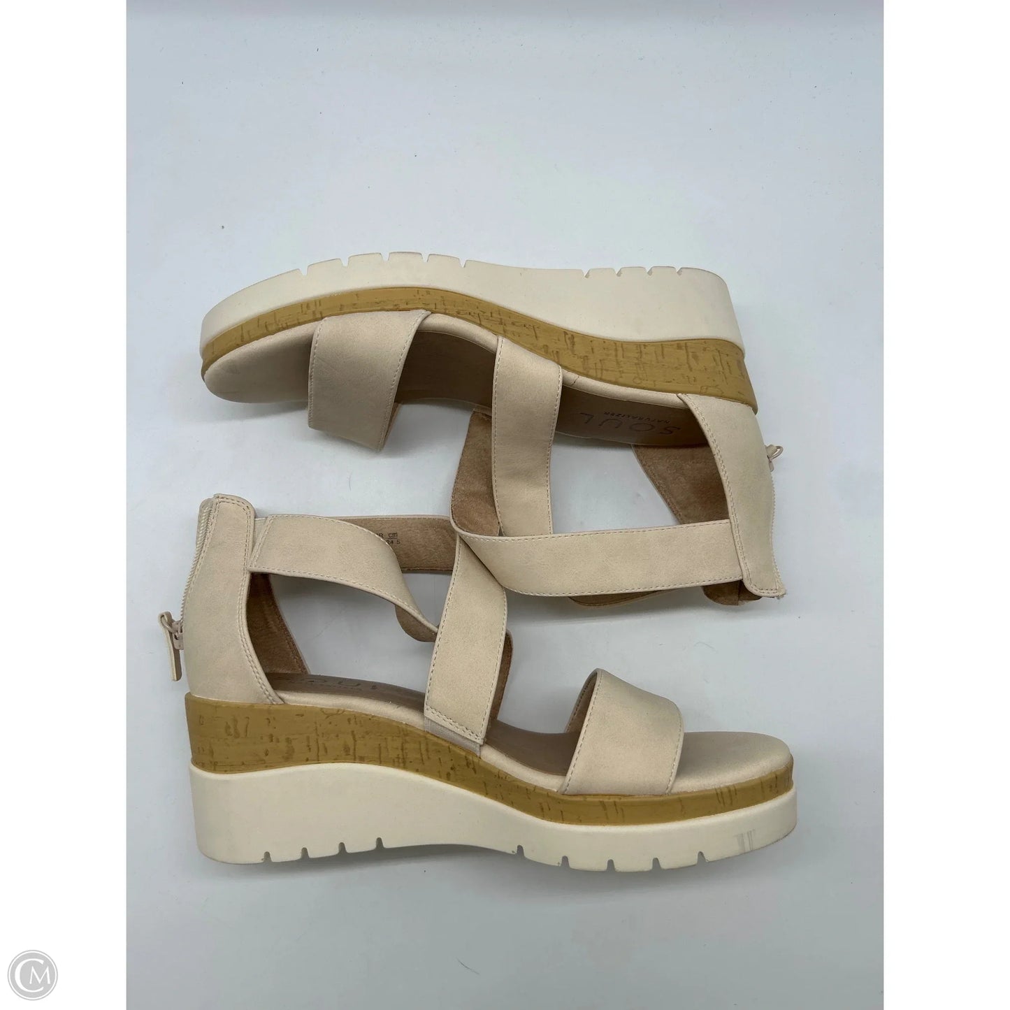 Sandals Heels Wedge By Naturalizer In Tan, Size: 8