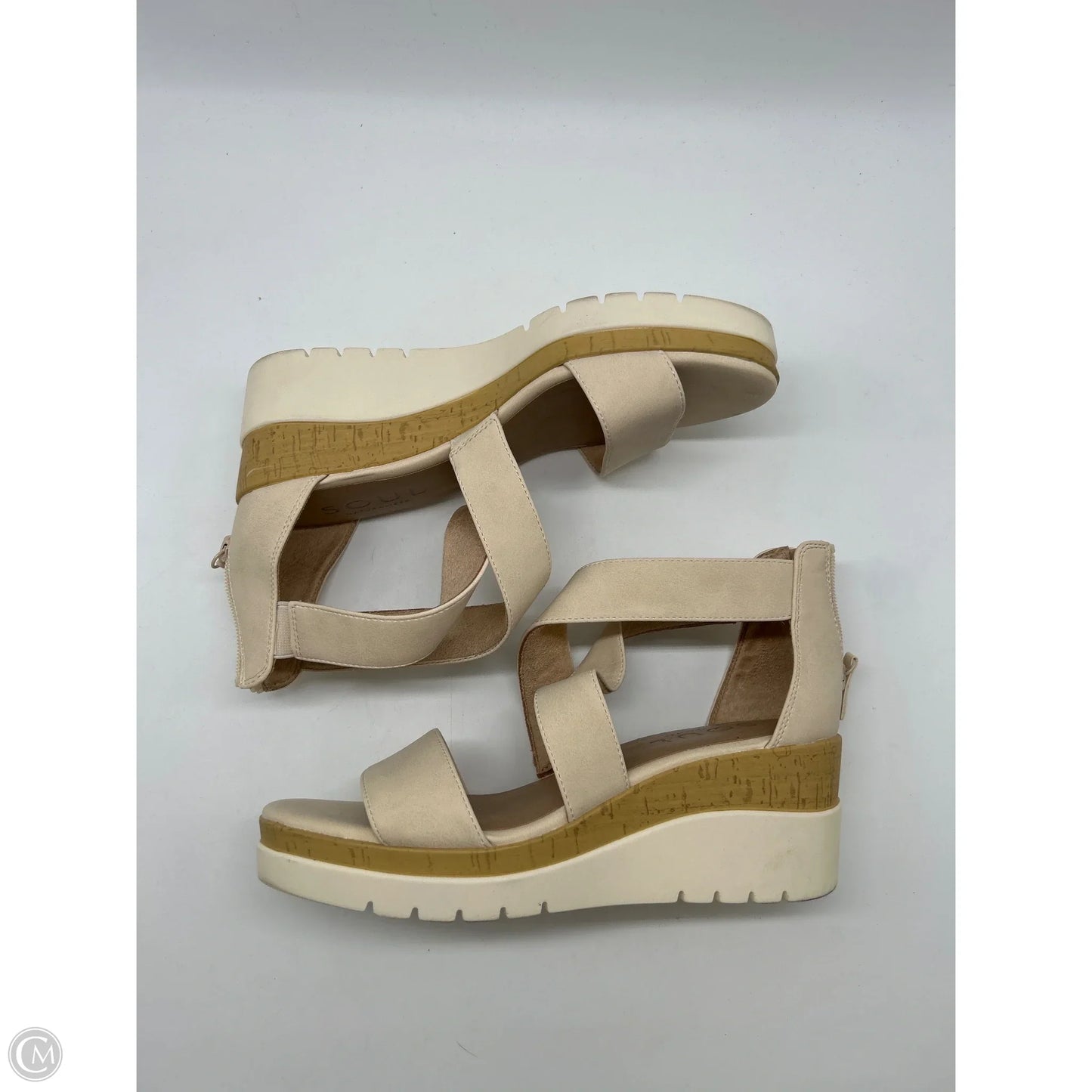Sandals Heels Wedge By Naturalizer In Tan, Size: 8