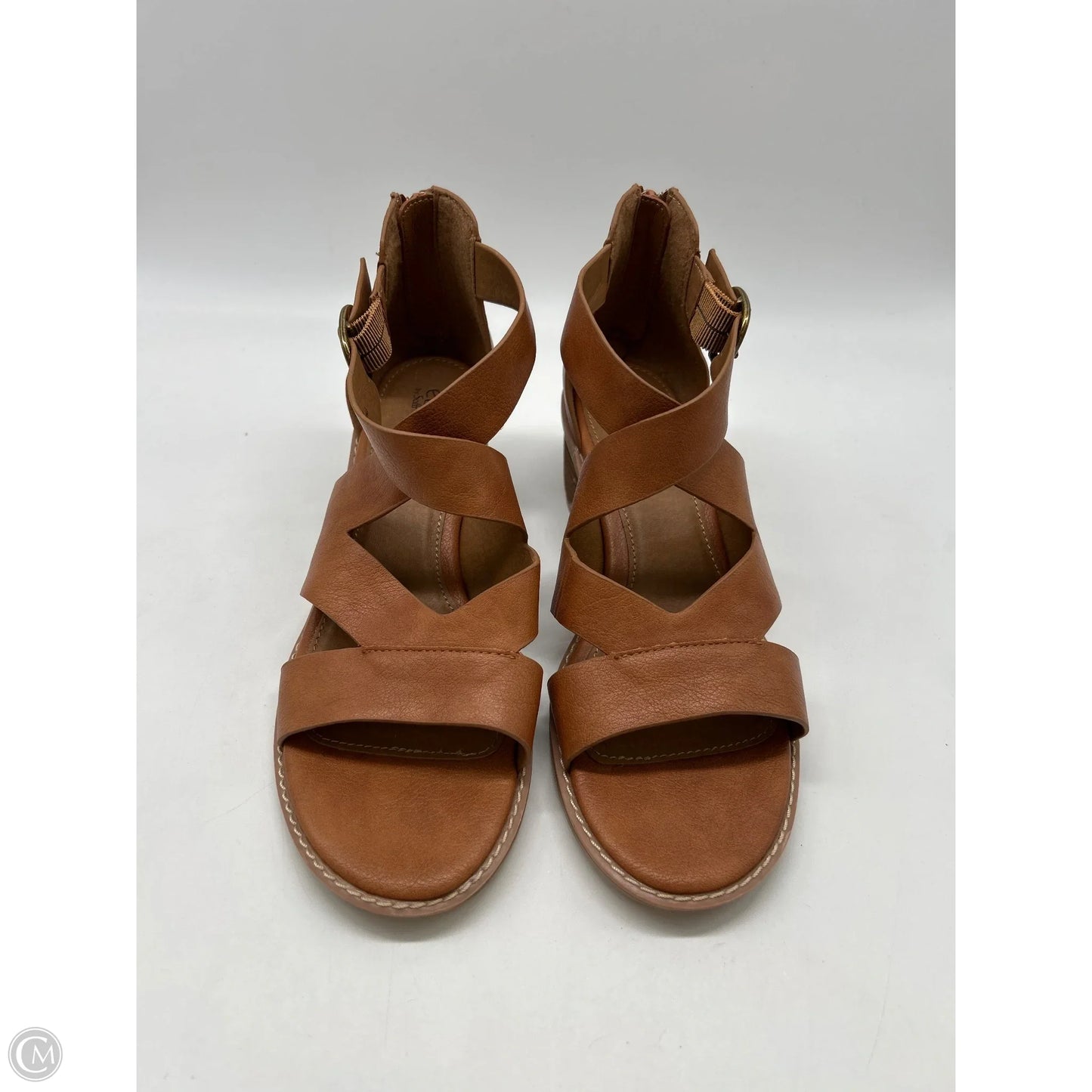Sandals Heels Block By Sofft In Brown, Size: 8