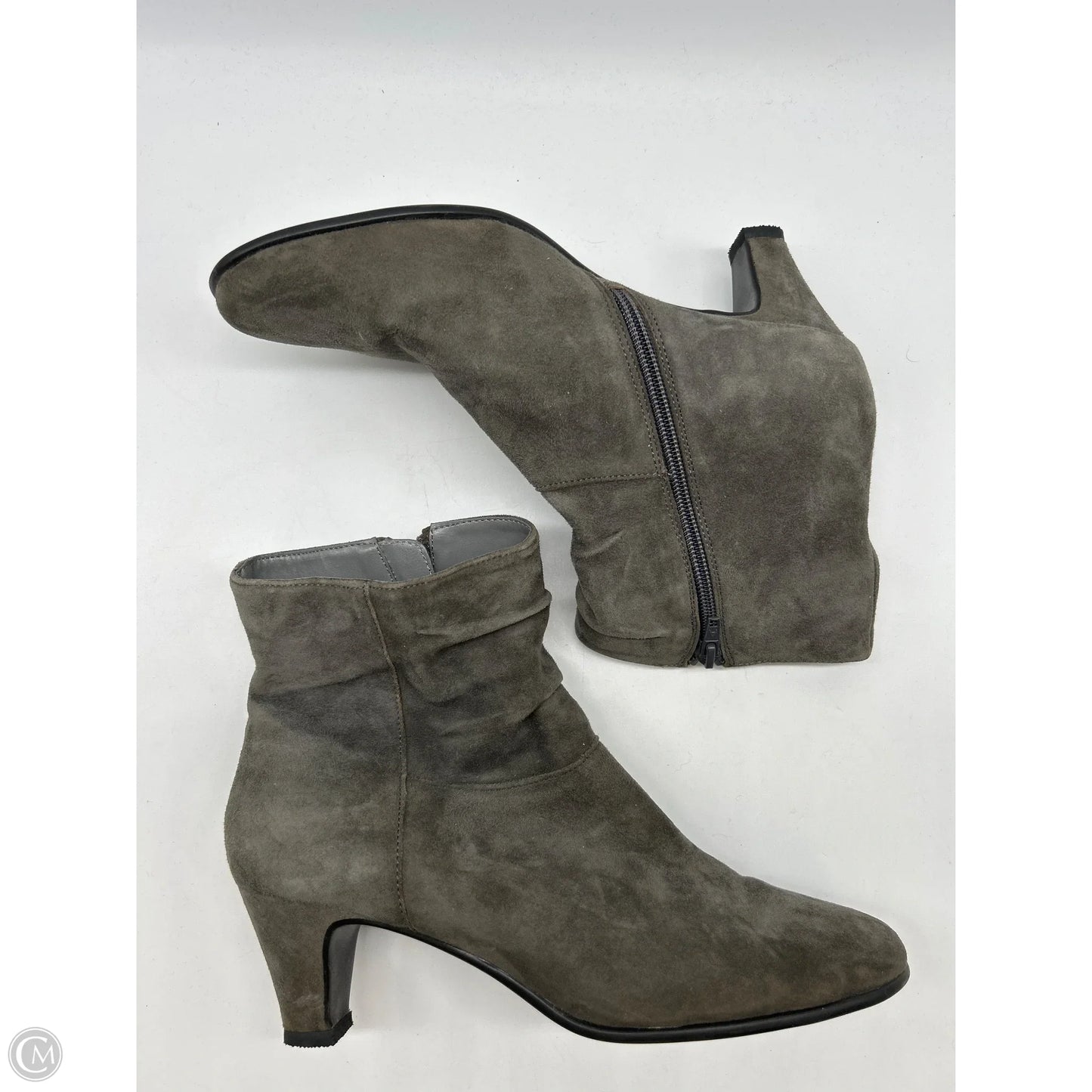 Boots Ankle Heels By Aerosoles In Grey, Size: 8