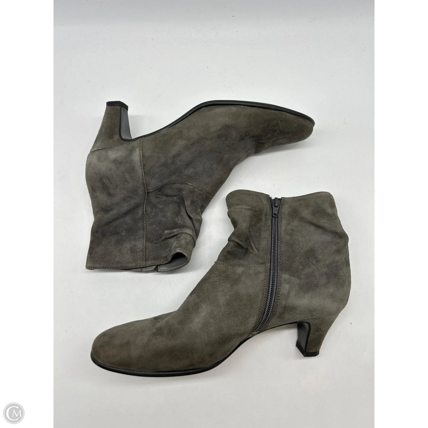 Boots Ankle Heels By Aerosoles In Grey, Size: 8