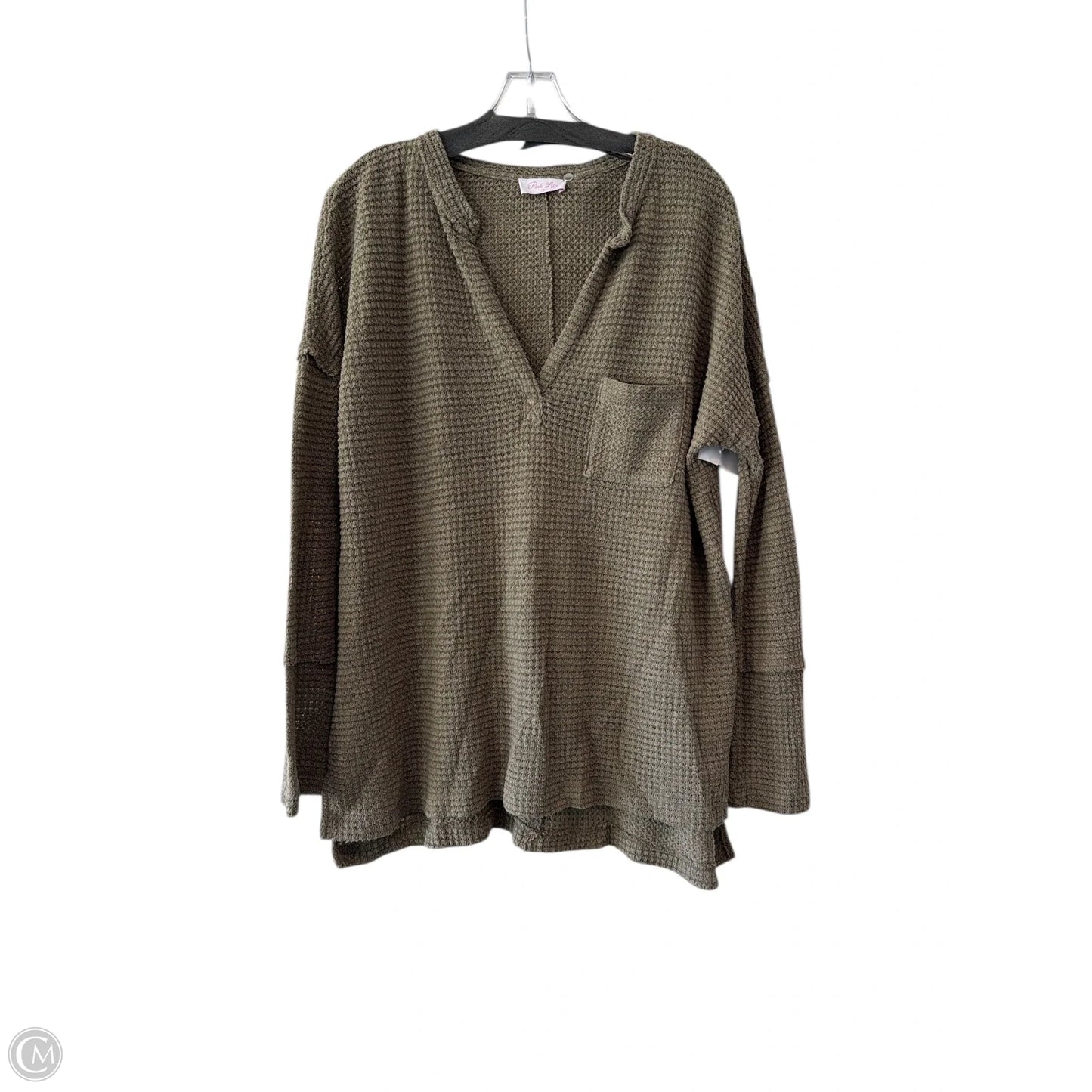 Top Long Sleeve By Pink Lily In Green, Size: L