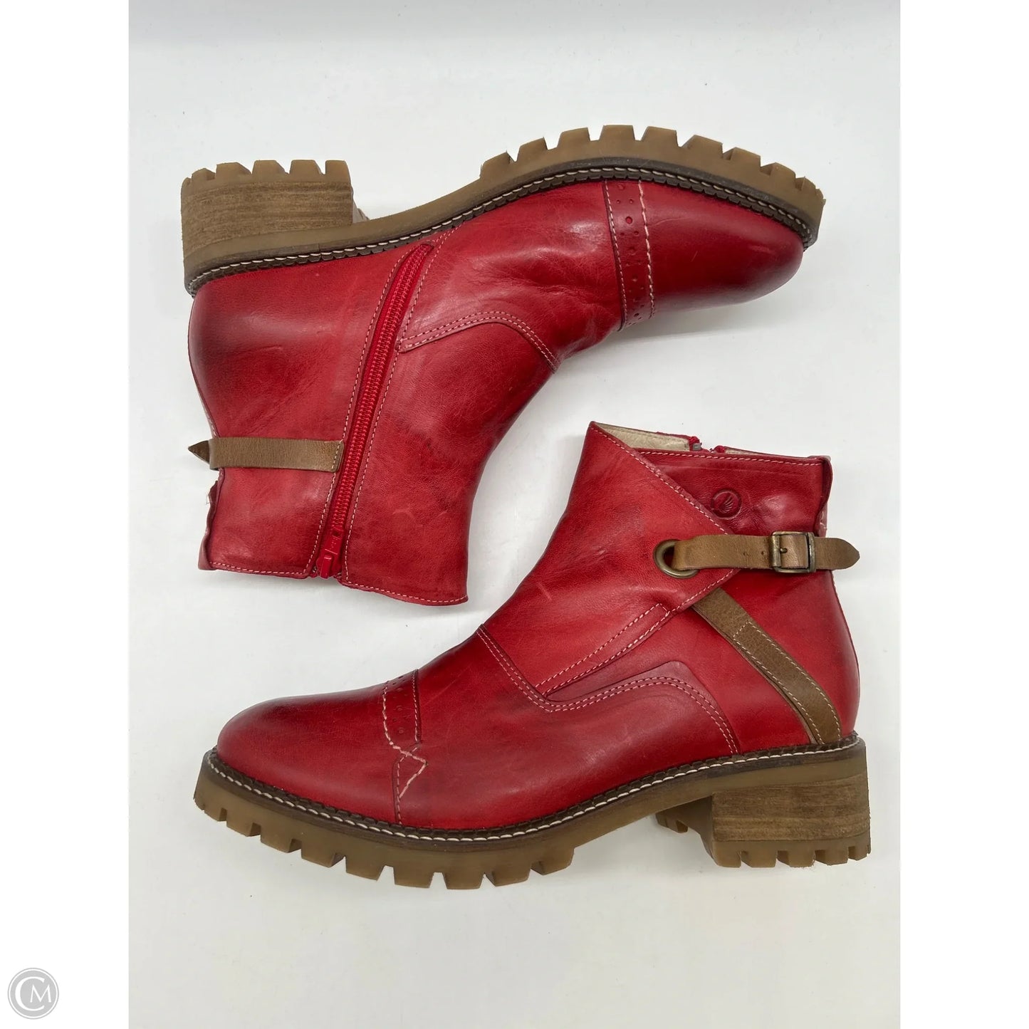 Boots Ankle Flats By Cmb In Red, Size: 11.5